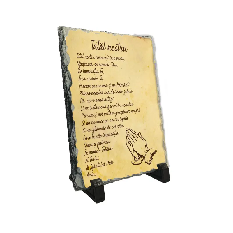 Tatal nostru, piatra ardezie personalizata, cu mesaj model, pa130